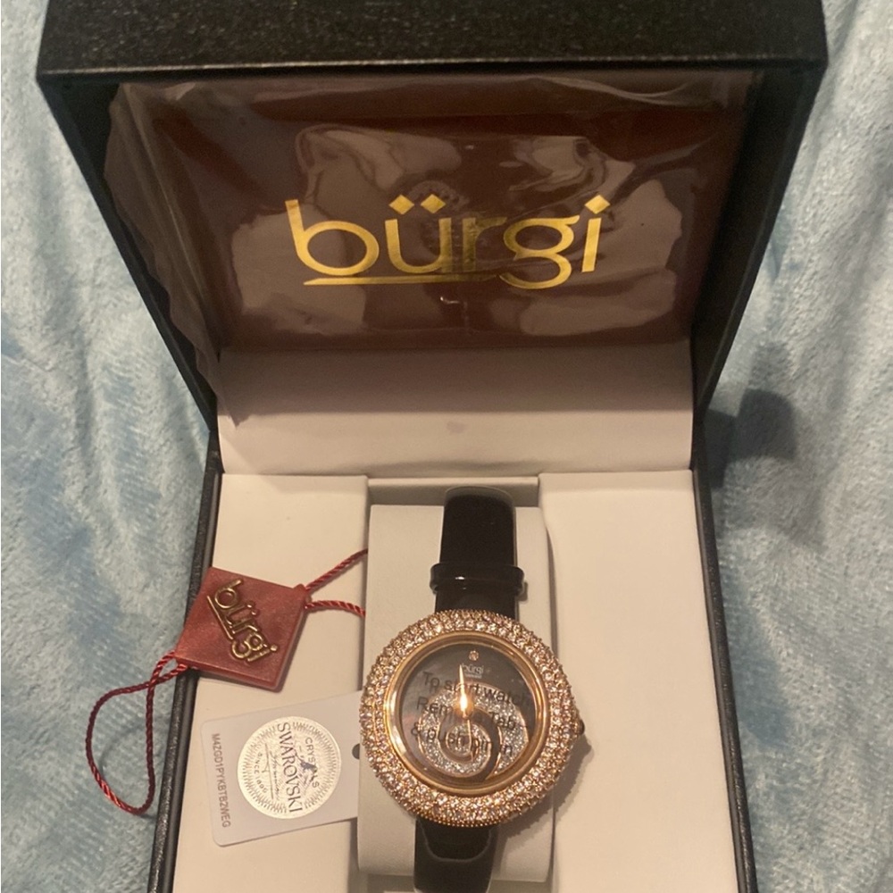 NWT Ladies luxury embedded Swarovski Krystals croc leather straps - Picture 1 of 12